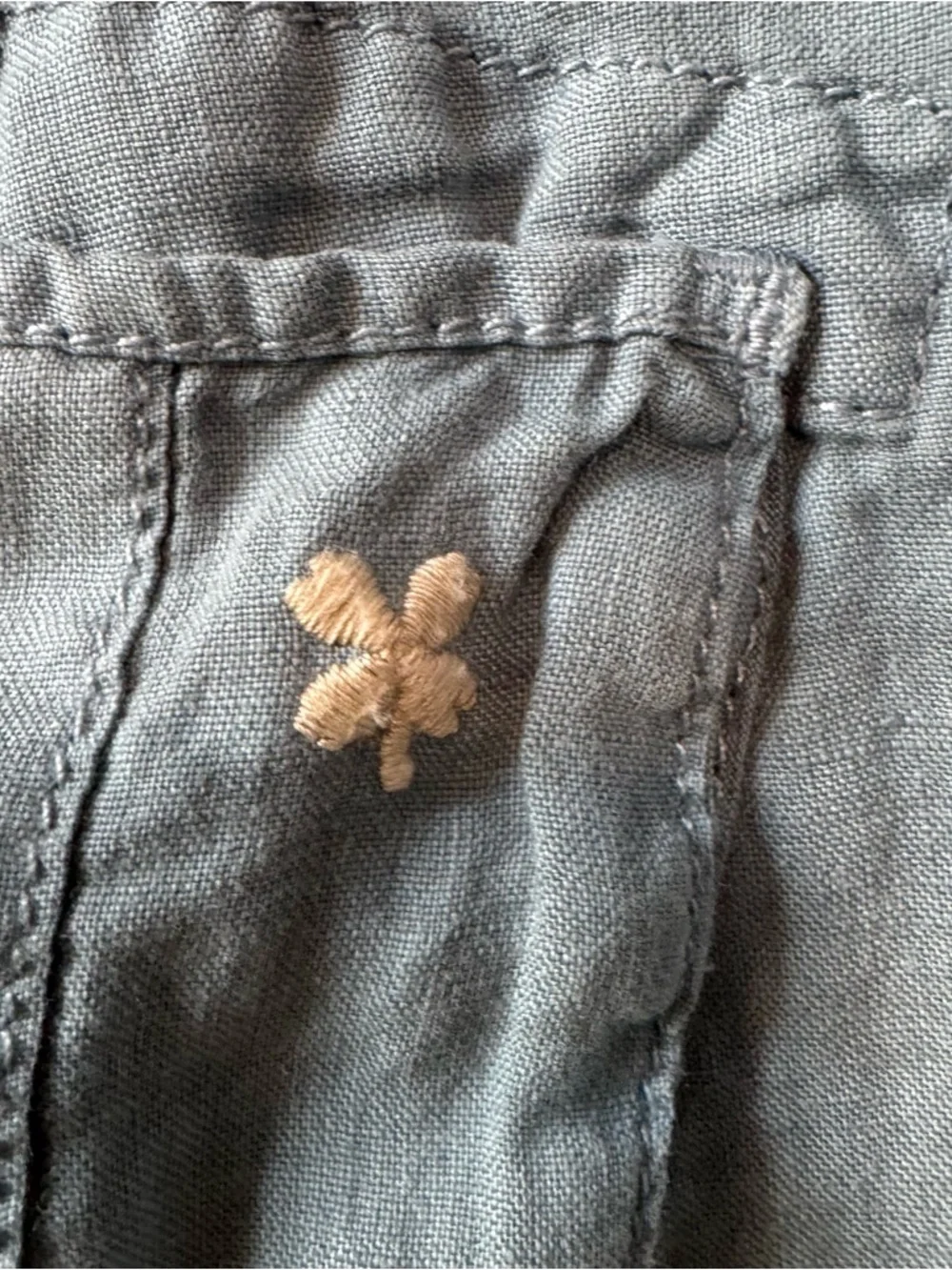Lucky Brand 100% Linen Roll Up Utility Shorts in Blue  Sz 8 / 29 - Picture 9 of 14